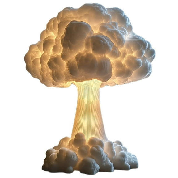 QYXQPYO 3D Mushroom Cloud Table Lamp Atomic Bomb Blast Explosion Night Light Atomic Explosion Night Light Creative Handmade Resin Lamp for Bedroom, Desk, Home Decor and Perfect Gifts
