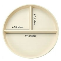 HAXMNOU 9 Inch Unbreakable Divided Plates Wheat Straw Plate Reusable Dinnerware Portion Control Plates, Round Bariatric Plastic Plate for Kids Adults, BPA-free, Dishwasher Safe 4 Pcs