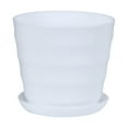 thumbnail image 1 of QYXQPYO Clearance Simple Modern Flower Pot with Tray, 3.93x4.33 Inch, Minimalist Plant Pot for Small Plants and Succulents, Ideal for Indoor Décor and Easy Maintenance, White, 1 of 9