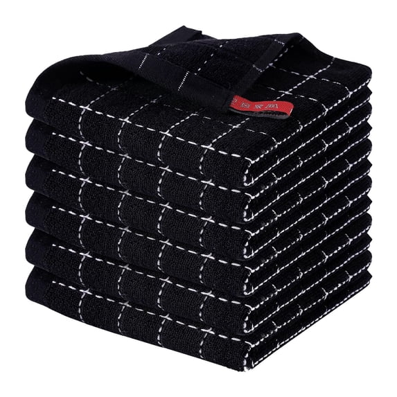 QYXQPYO Kitchen Dish Cloths Dish Rags Cleaning Towels Cotton Weave for Soft and Durabitlity Super Soft Absorbent Quick Drying Dish Rags for Washing Dishes, Black Clearance