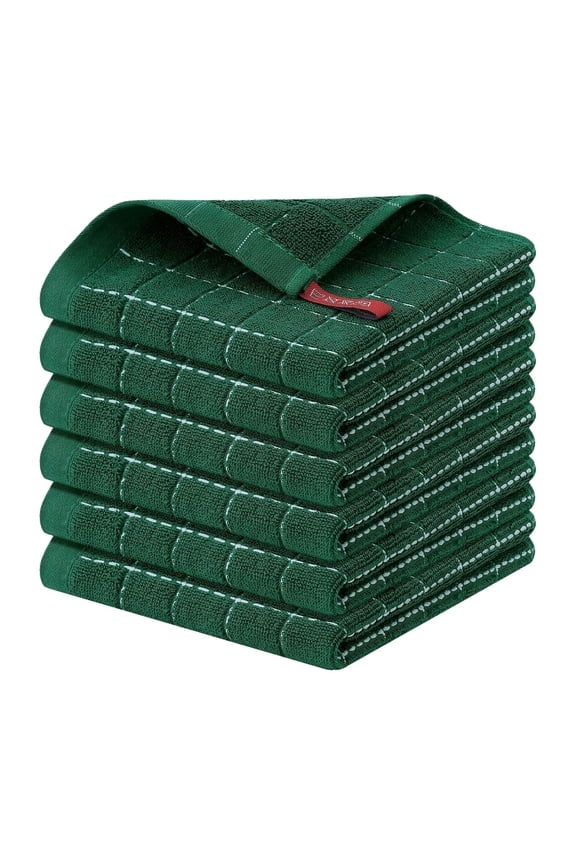 Kitchen Dish Cloths Dish Rags Cleaning Towels Cotton Weave for Soft and Durabitlity Super Soft Absorbent Quick Drying Dish Rags for Washing Dishes, Dark Green Hot Sale