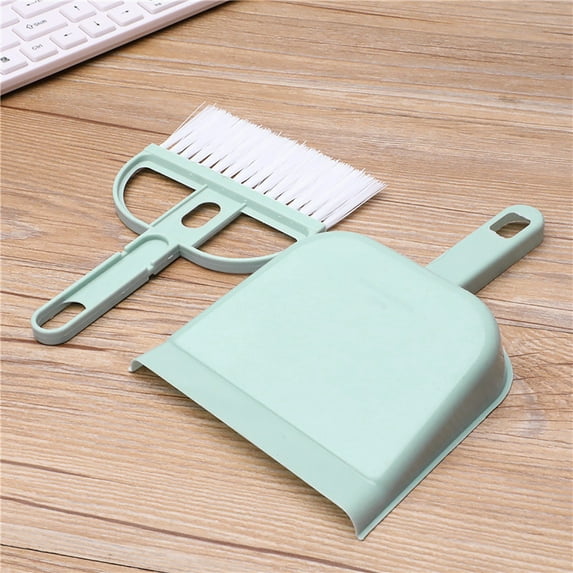 QYXQPYO Mini Dustpan Set Brush and Mini Dustpan and Brush Set, Compact Cleaning Set with Soft Bristles for Office Desk, Car Interiors, Tabletop and Tight Space Sweeping, Blue