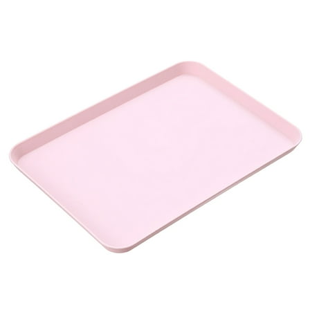 QYXQPYO Plastic Serving Trays 9.44 x 13.38 Inch Reusable Serving Platters Stackable Kitchen CounterTop Tray for Cafeterias, Fast Food and Dining Room, L Pink