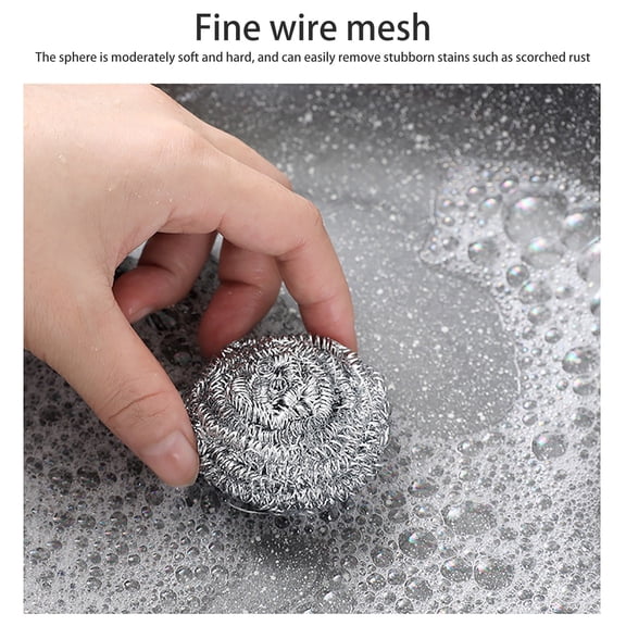 QYXQPYO Stainless Steel Wool Scrubber Stainless Steel Scrubbers&nbsp;Scrubbing Scouring Pad&nbsp;Rust-Resistant Scouring Balls for Pots, Pans, Dishes, and Grills, 1 Pc
