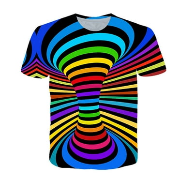 QYZEU Man T Shirt Full Print Short Sleeve Round Neck T Shirt Casual Simple Loose Fit Shirt Soft Comfortable Breathable Lightweight Tops Blue XL
