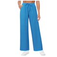 thumbnail image 1 of QYZEU Womans Dress Pants Soft Sweatpants Casual High Waisted Plicated Wide Leg Pants Loose Fit Straight Leg Trousers Lightweight Breathable Pants Blue S, 1 of 5