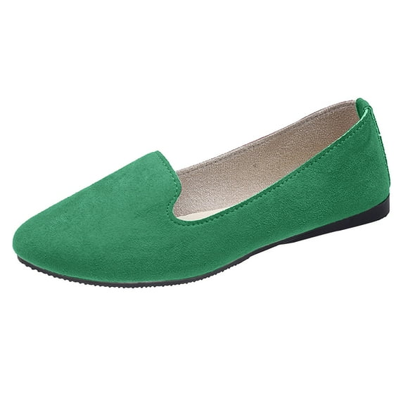 QYZEU Womens Pointed Toe Flats Womens Flat Shoes 8 Round Toe for Women Dressy Comfortable Slip On Dress Business Casual Shoes Women Wide Width Flat Shoes Green 39