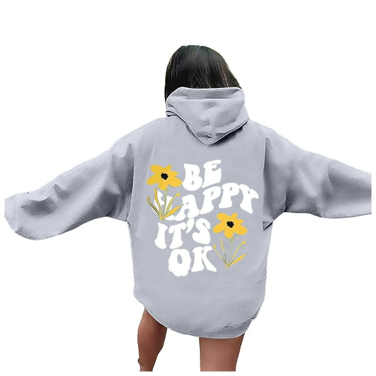 Casual Loose Letter Print Long Sleeve Hoodies Casual Loose Letter Print Long Sleeve Hoodies