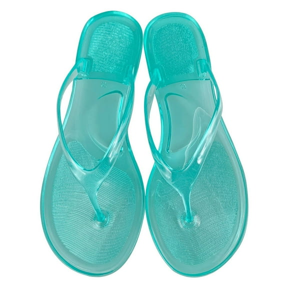 QYZEU Womens Summer Sandals 2024 Womens Slippers Ladies Summer Transparent Jelly Flat Bottom Clip Toe Flip Flops Beach Sandal Slippers Classic Slides Women Mint Green