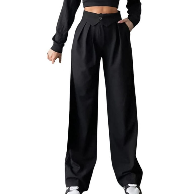 Casual Pocket Without Belt Loose High Waist Type A Bottoms(Without Belt) Casual Pocket Without Belt Loose High Waist Type A Bottoms(Without Belt)