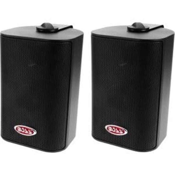 QZ4890 4 in. Marine 3-Way 200 W Enclosed System Speakers, Black