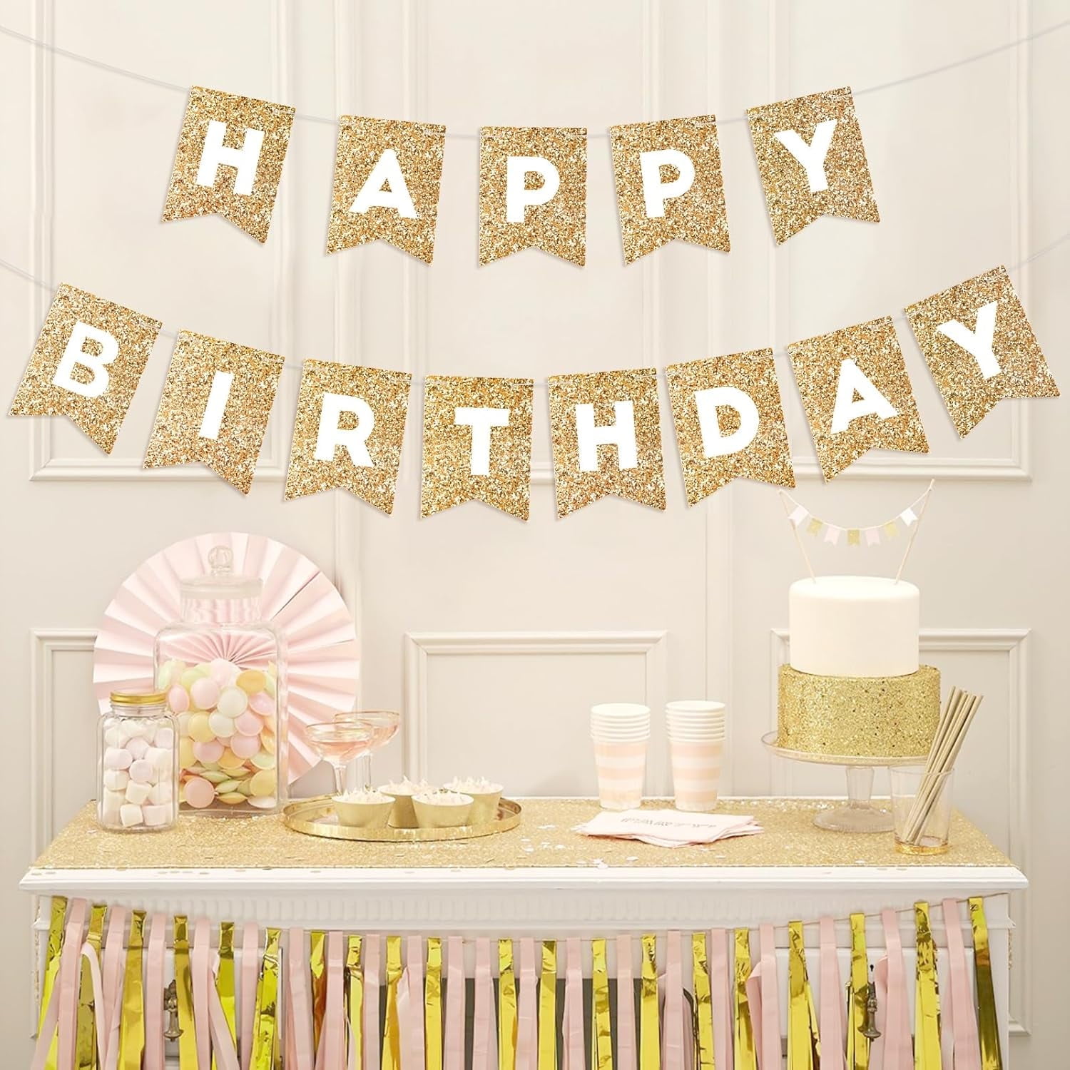 Alphabet Happy Birthday Banner Burlap Birthday Banner | Envío Gratis