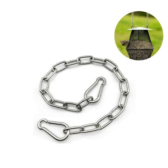 QZS 1 Pack Adjustable Barn Chain,20x0.12In Durable Fence Chain with Carabiner for Corral,Stainless Steel Link Supplies for Outdoor Fence