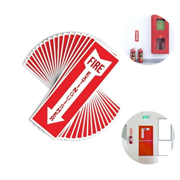 QZS 12x4In Self Adhesive Safety Label,20Pack Self-Adhesive Vinyl Extinguisher Sign for Indoor,Fire Extinguisher Signs for Outdoor places