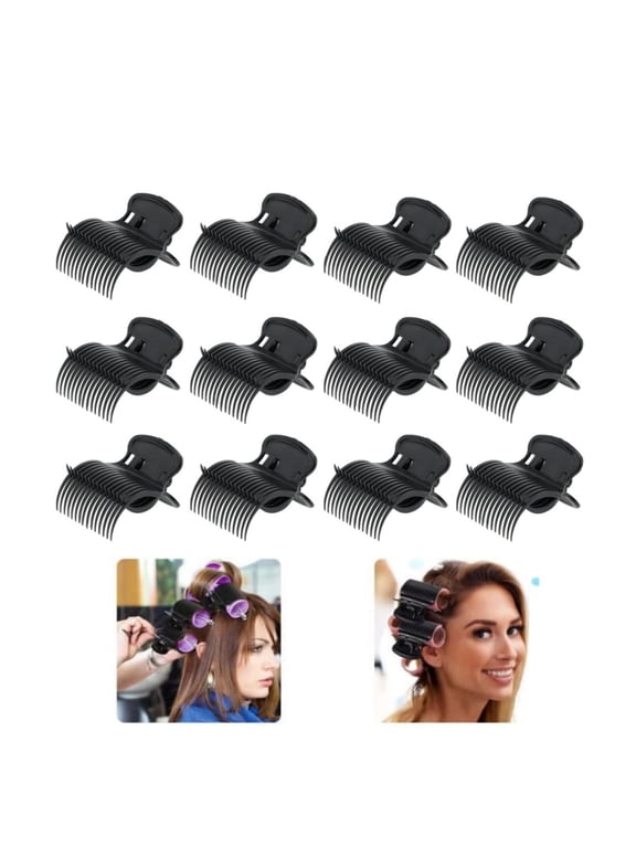 2.4x2x1.6In Roller Clips,20Pcs Replacement Hair Section Styling Clips for Home,Black Plastic Hair Section Fixing Clamps for Effortless Curls and Waves