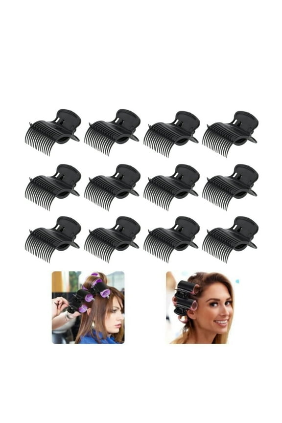 2.4x2x1.6In Roller Clips,20Pcs Replacement Hair Section Styling Clips for Home,Black Plastic Hair Section Fixing Clamps for Effortless Curls and Waves