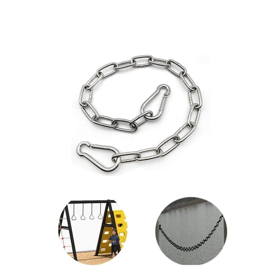 QZS 20x0.12In Stainless Steel Link Chain,Silver Portable Gate Supplies Lock for Outdoor,Easy to Adjust Barn Chain for Livestock Gate,Corral