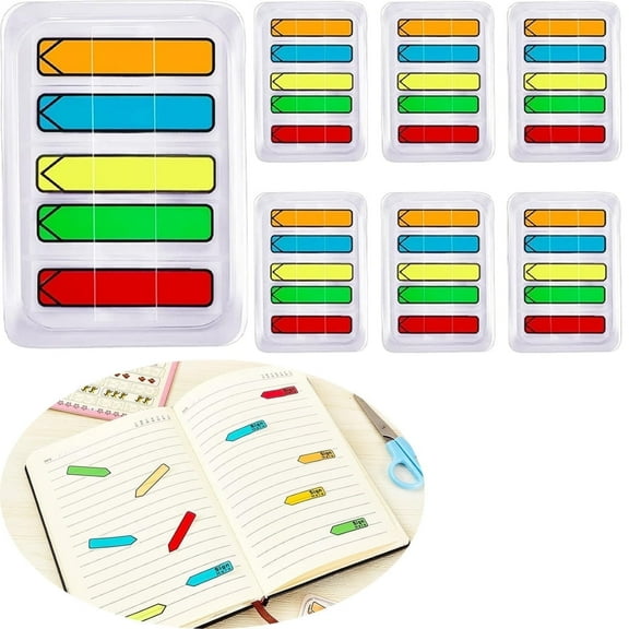 QZS 600 Pcs Colorful Sticky Arrow Flags Page Markers Arrow Flags Sticky Note Tabs Label Sticker Pop-up Page Flags Colored Index Tab Flags Fluorescen Sticker Tabs Note for Books