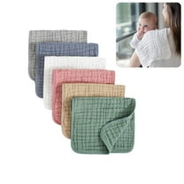QZS 6Pcs Soft Burp Cloths,19.7x9.8In 100% Cotton Unisex Burp Cloths for Home,6-Layer Reusbale Muslin Burp Cloths for Indoor,Outdoor(Multi Colors)