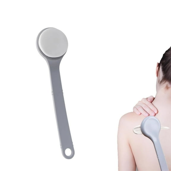 QZS Back Lotion Applicator,11.2x3in Reusable Back Sunscreen Applicator for Home,Portable Gray Body Lotion Brush for Sunscreen,Cream