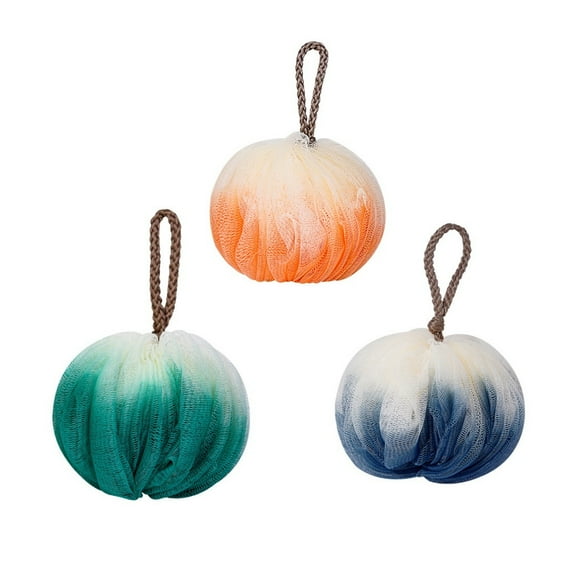 QZS Bath Loofah Sponge,Pack of 3 Reusable Shower Loofah for Bathroom,5.5In Body Scrubber Shower Sponge,Multi-color Bathing Accessories