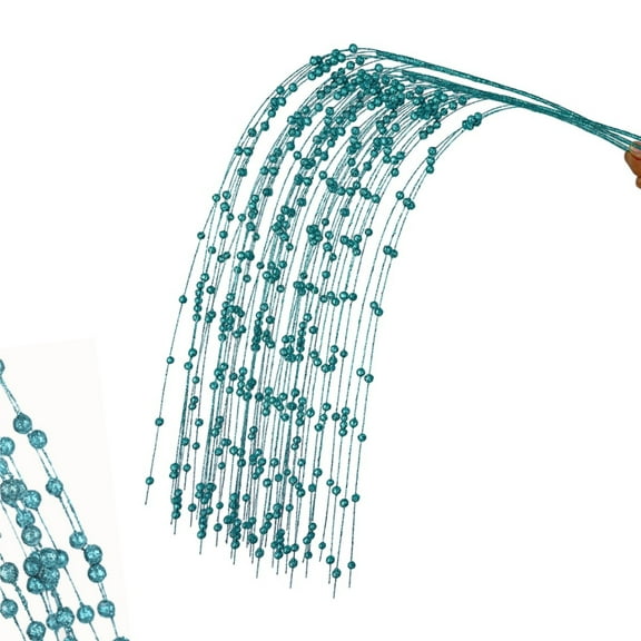 QZS Blue Artificial Berry Sticks,6Pack Party Centerpiece Glittery Twigs,Portable Decorative Glitter Sticks for Flowers and Tree Topper