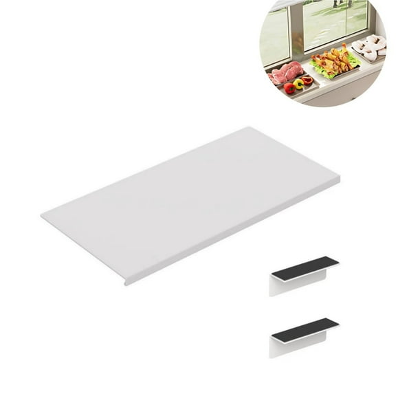 QZS Carbon Steel Countertop Board,15.75x7.9In Countertop Extension Board with Magnetic Base,1Pc No punching Window Sill Extender Plate for Office Bathroom