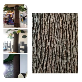 39.4x11.8in Synthetic Bark Landscaping Tree Bark,QZS Cuttable Simulation Tree Bark,Faux Trees Sheets for Garden Projects,Pillars Pipes Decor