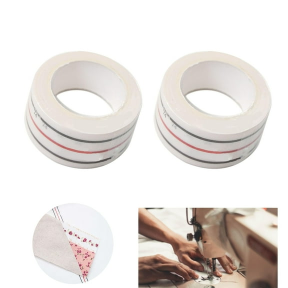 QZS Diagonal Seam Guide Tape for Quilting, 1/4" Sewing Machine Basting Tape for Perfect Patchwork & Stitching, 2 Rolls of Marked Tool for Straight Seams,Accurate Piecing,32.8ft/Rolls