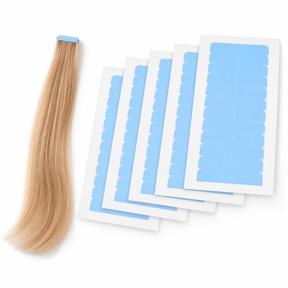 QZS Double Sided Hair Tape,5Sheets Portable Hairpiece Expansion Tools for Home,Blue Durable Hairpiece Supplies,1.57x0.3inch
