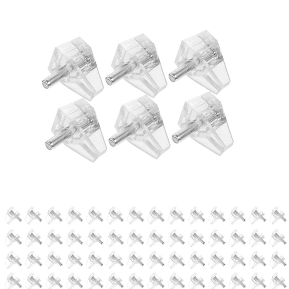 QZS Durable Clear Plastic Cabinet Shelf Pins Furniture Brackets Supports Cabinet Pack of 100 Bookshelf Pegs for DIY Shelf Supports 0.12x0.6IN