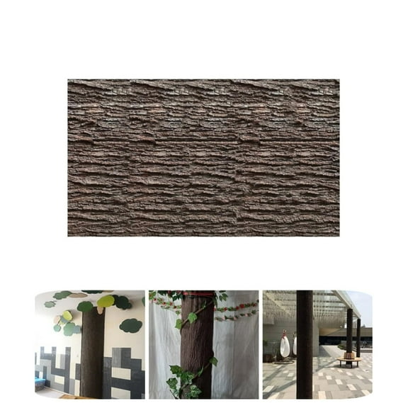 QZS Durable Pillars Pipes Decor Fake Bark,39.4x15.7in Portable Cuttable Simulation Tree Bark for Columns,Walls,Floors,Tree Decoration