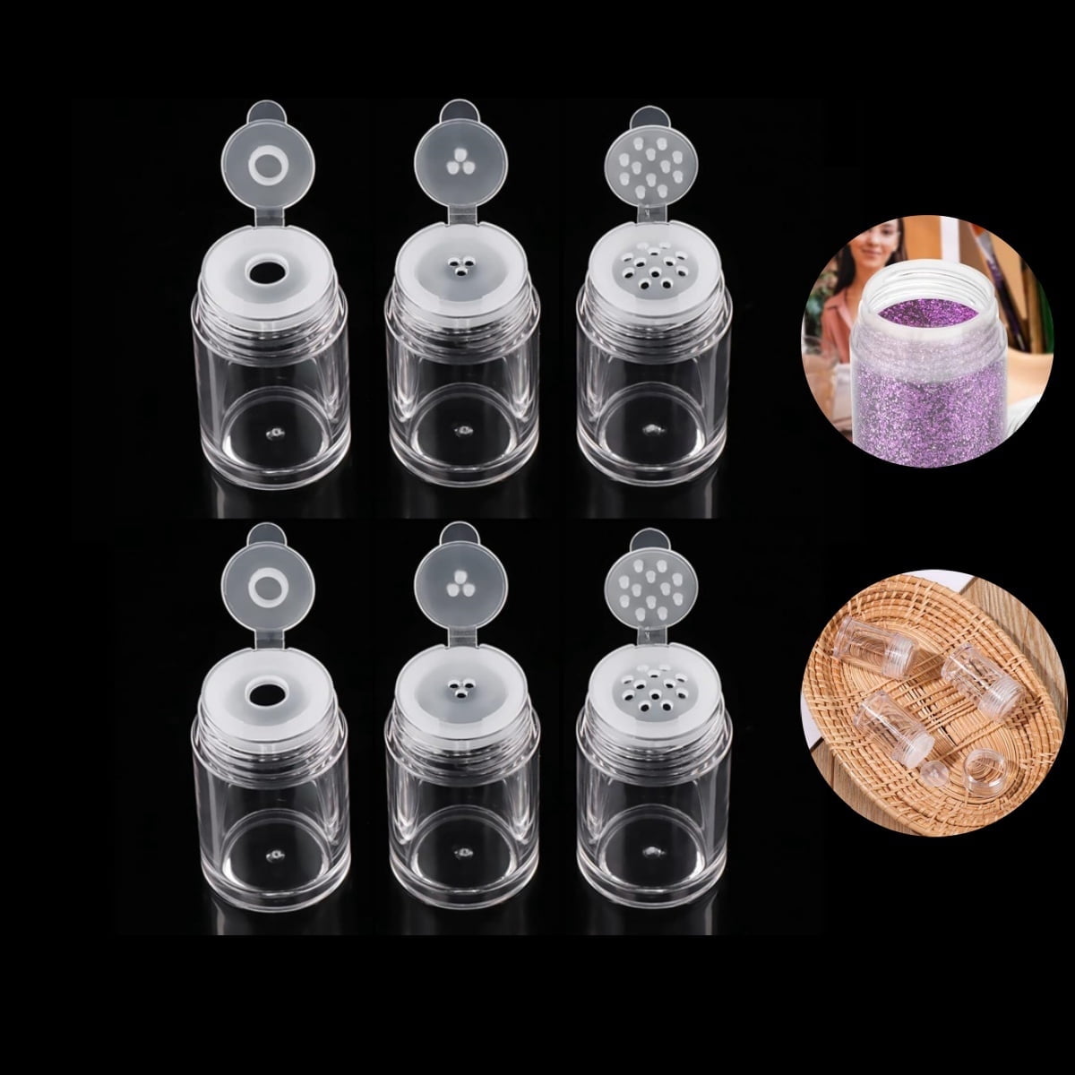 QZS Empty Loose Powder Bottle,Plastic Empty Travel Cosmetic Powder ...