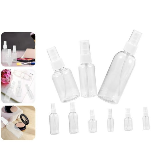 QZS Empty Plastic Travel Bottles,3 Size Leak Proof Refillable Liquid Travel Accessories,6Pack Small Spray Bottle with Plastic Sprayer for Office,Car(30ML,50ML,100ML)