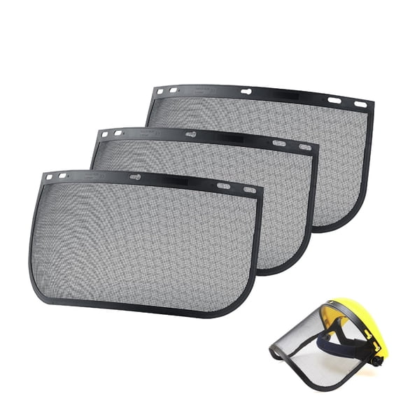 QZS Full Face Replacement for Garden Grass Trimmer Helmet Hat,Black,Ideal for Forestry and Arborist Work,Pack of 3