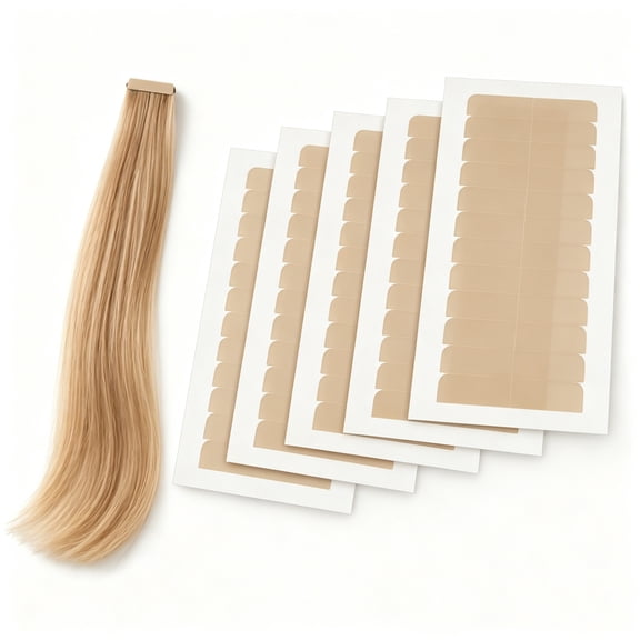 QZS Hairpiece Adhesive Replacement,Portable Hair Extension Tape,1.57x0.3inch Durable Hair Extension Supplies for Indoor and Outdoor,Beige