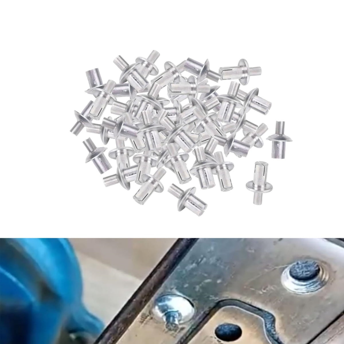 QZS Hammer Drive Rivets,Aluminum Core Rivets with Round Head for Home,0 ...