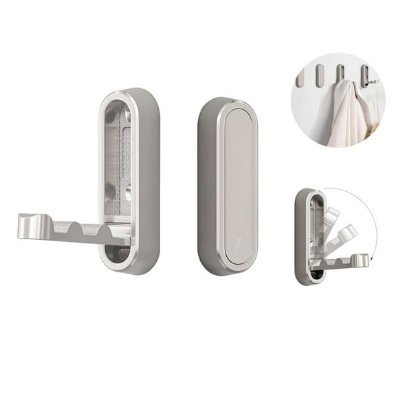 QZS Heavy Duty Metal Wall Hooks,1Pack Modern Style Invisible Hooks for Backpacks,Silver Portable Foldable Hangers for Hanging Coat,Keys