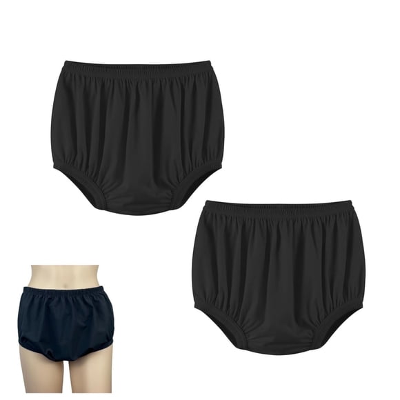 QZS Lightweight Diaper,2 Pack Portable Adult Leakproof Diapers Covers for Indoor,Portable Plastic Waterproof Incontinence Pants for Indoor,Outdoor,Black XL