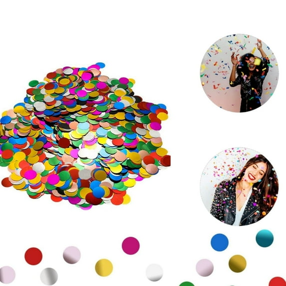 QZS Metallic Foil Confetti,Durable Multicolor Shiny Round Table Confetti for Fill Balloon,0.22LB DIY Decoration for Wedding,Graduation,Party Decorations