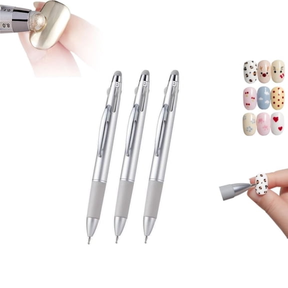 QZS Nail Art Dotting Pen,Press-Type Dot Outline Tool,Nail Dotting Pen Press Type,Professional Tools for Salons and DIY Enthusiasts,3pcs