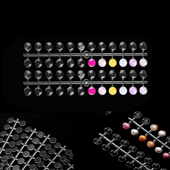 QZS Nail Polish Swatch Dots,360pcs Clear Nail Art Color Display Chart,Color Sample Display Tool,Round False Swatch Tips with Adhesive Sticker