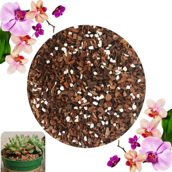 QZS Orchid Potting Mix Bark,Premium Orchid Soil Medium for Indoor Potted Plants,Enhanced Drainage and Ventilation,Ideal for Repotting