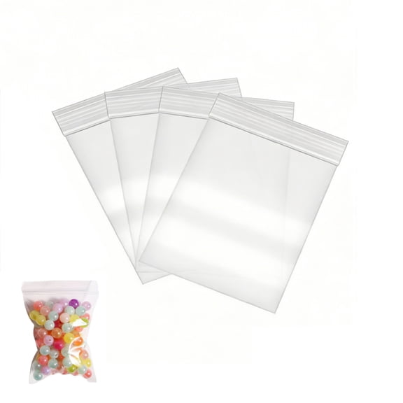 QZS Plastic Zip Lock Bags Food Preservation Pouch 3.15x4.7In Resealable Zip Lock Pouch 100Pieces Reusable Zipper Storage Bags
