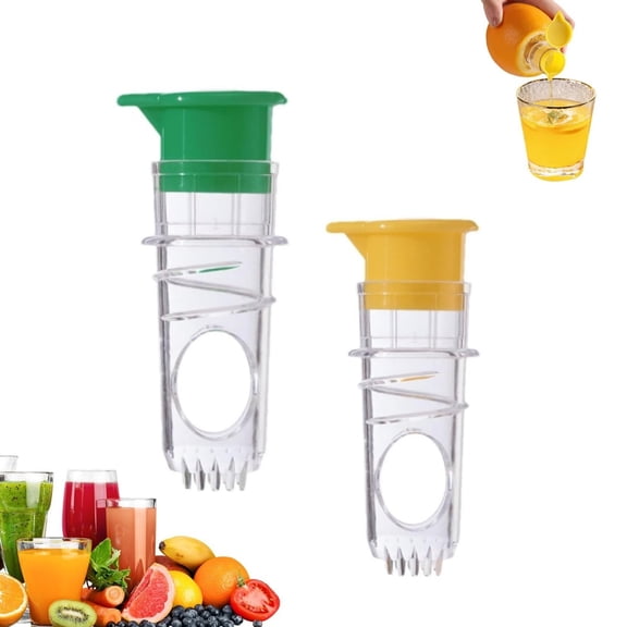 QZS Portable Lime Squeezer with Lid,1.37x3.14In Handheld Citrus Juicer,2pcs Portabele Screw Top Lemon Squeezer for Camping,Home,Party
