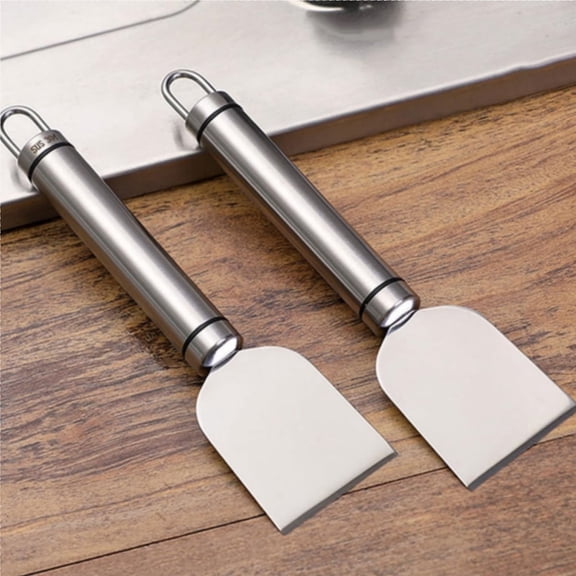 QZS Refrigerator Deicer Shovel,Set of 2 Stainless Steel Cleaning Scraper Set for Freezer Refrigerator,6x1.5x0.6In Ice Scraper for Cooking,Cleaning