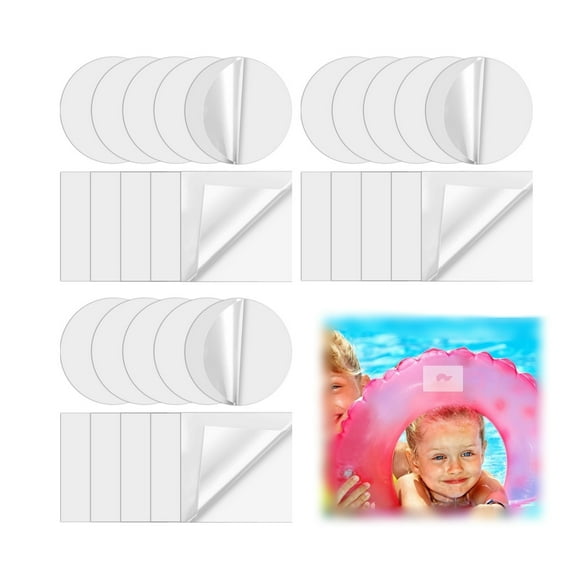 QZS Repair Pool Patches,Self Adhesive Inflatable Patch Repair Kit for Swimming,30Pcs Portable Pool Liner Tool for Above Ground Swimming Boat,Clear