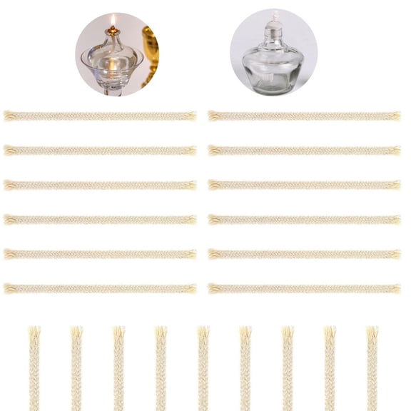 QZS Round Braided Candle Wicks,5.9x0.31In Handmade Long Cotton Wicks,20Pack DIY Candle Making Supplies for Indoor and Outdoor