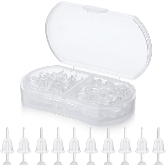 QZS Set of 100 Portable Plastic Earrings,Clear Earrings for DIY,Durable Back Blank Pins Stud with Clear Box for Home,Outdoor,Party