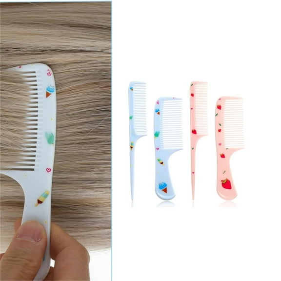 QZS Small Cute Fine Tooth Toddler Comb,Mini Hair Comb Set for Girls Boys Kids,Plastic Fine Tooth Comb for All Hair Types,4 Pack